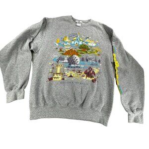 Disney Parks Discover The Magic Sweatshirt Medium Crewneck Pullover 4 Parks Gray